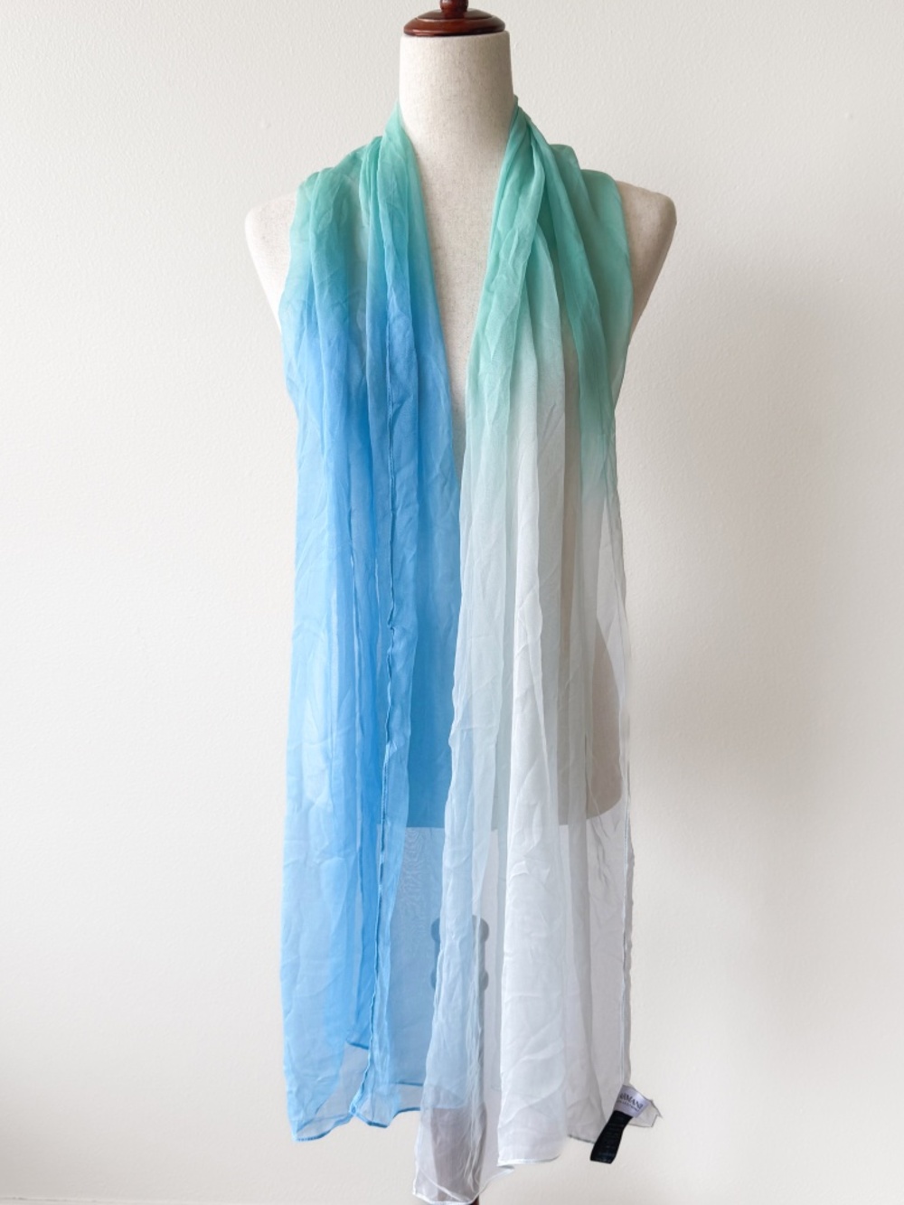 Armani Collezioni 100% Silk Blue Ombre Scarf